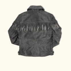 Buffalo Jackson Trading Co. Women's Oakley Fringe Leather Jacket | Grey 5 Buffalo Jackson Trading Co. Women's Oakley Fringe Leather Jacket | Grey