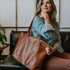 Buffalo Jackson Trading Co. Walker Leather Tote Bag | Rustic Tan
