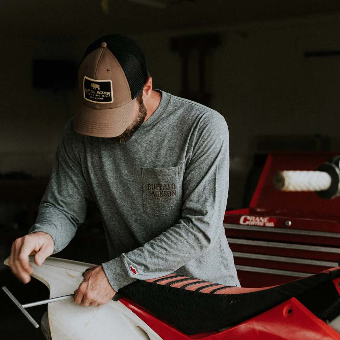 Buffalo Jackson Trading Co. Yosemite National Park L/S Tee | Vintage Gray Buffalo Jackson Trading Co. Yosemite National Park L/S Tee | Vintage Gray